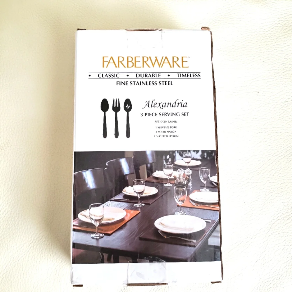 FARBERWARE fine stainless steel 3 piece serving set